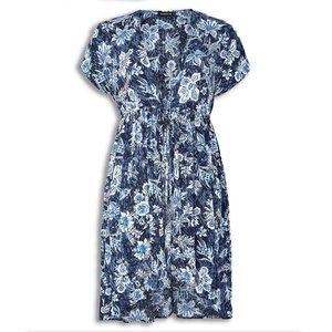 NWT Torrid Plus Size Kimono, Tropical Floral Gauze with Tie Waist, 1X/2X